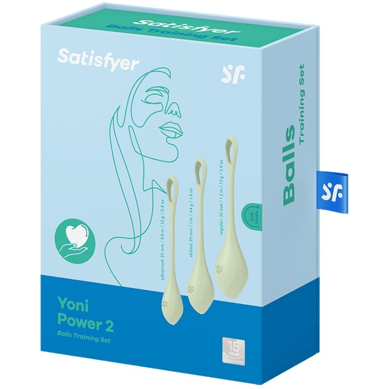 SATISFYER - YONI 2 SET DI PALLINE VAGINALI PER ALLENAMENTO PELVICO VERDI