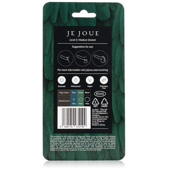 JE JOUE - ANELLO IN SILICONE CON TENSIONE MEDIA  COLORE VERDE
