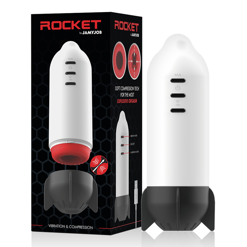 JAMYJOB - ROCKET MASTURBATORE CON TECNOLOGIA DI COMPRESSIONE MORBIDA E VIBRAZIONE