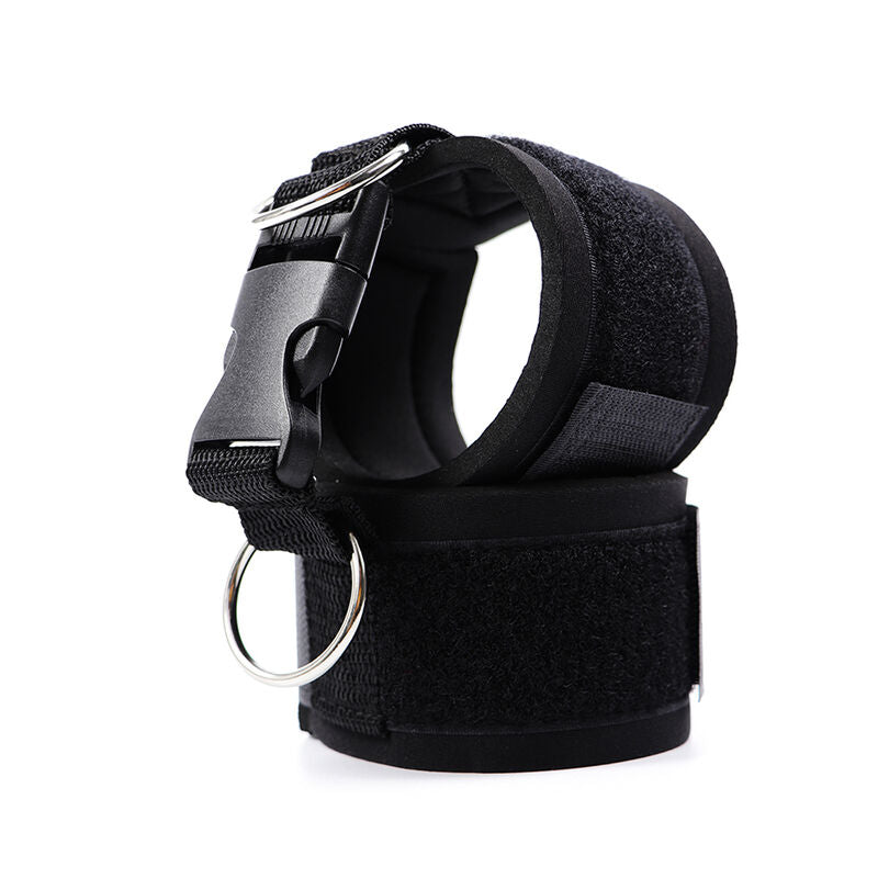 OHMAMA FETISH - CINTURINI PER POLSI CON CHIUSURA A STRAPPO IN NEOPRENE