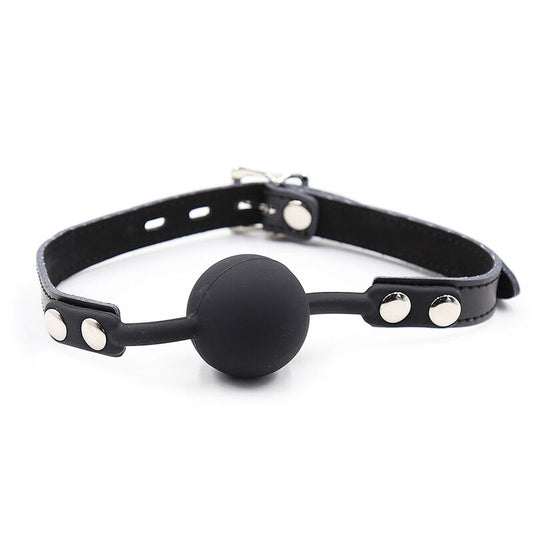 OHMAMA FETISH - BALL GAG IN SILICONE CON CINTURA IN PELLE E LUCCHETTO