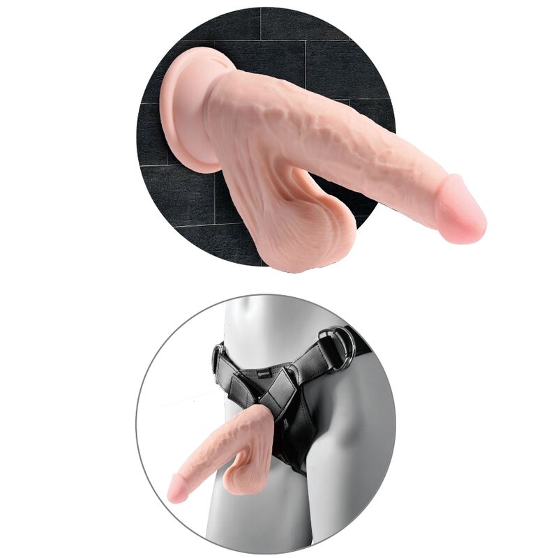 KING COCK - DILDO PLUS 3D TESTICOLI OSCILLANTI 24.5 CM NUDE
