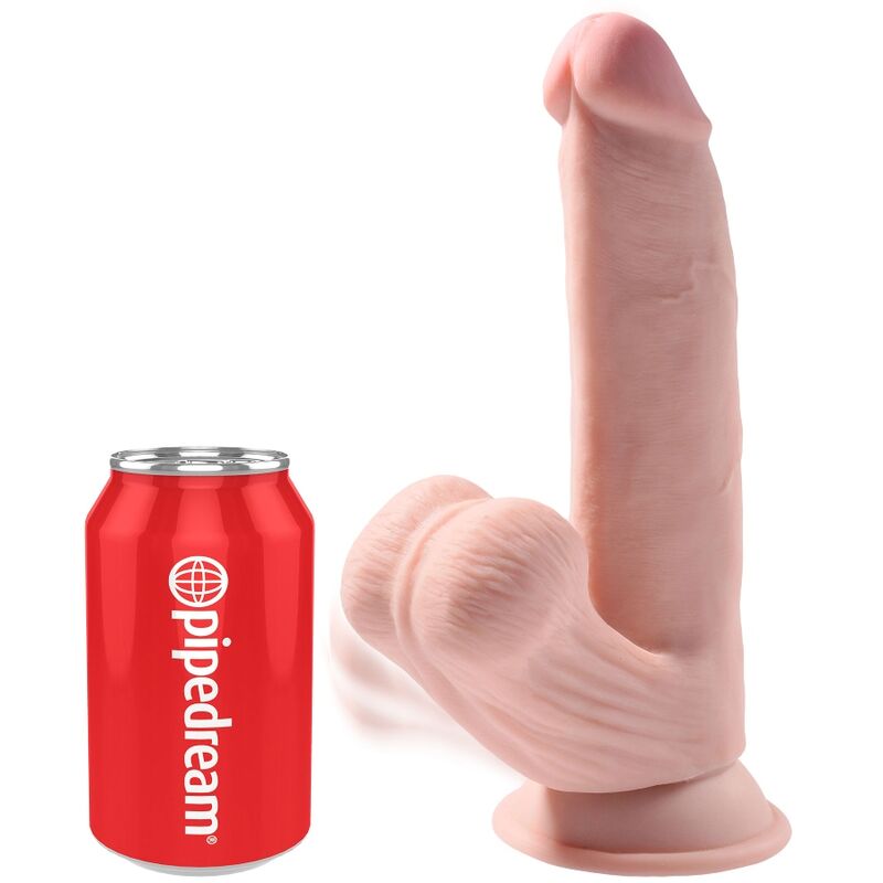 KING COCK - DILDO PLUS 3D TESTICOLI OSCILLANTI 24.5 CM NUDE