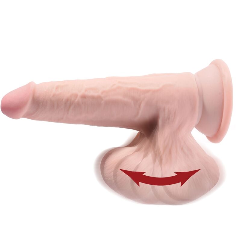 KING COCK - DILDO PLUS 3D TESTICOLI OSCILLANTI 15.2 CM NUDE