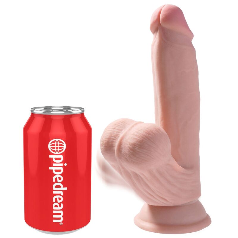 KING COCK - DILDO PLUS 3D TESTICOLI OSCILLANTI 15.2 CM NUDE