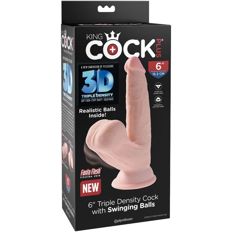 KING COCK - DILDO PLUS 3D CON TESTICOLI OSCILLANTI 12,7 CM