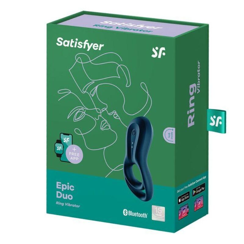 SATISFYER - EPIC DUO ANELLO VIBRANTE CON APP BLU