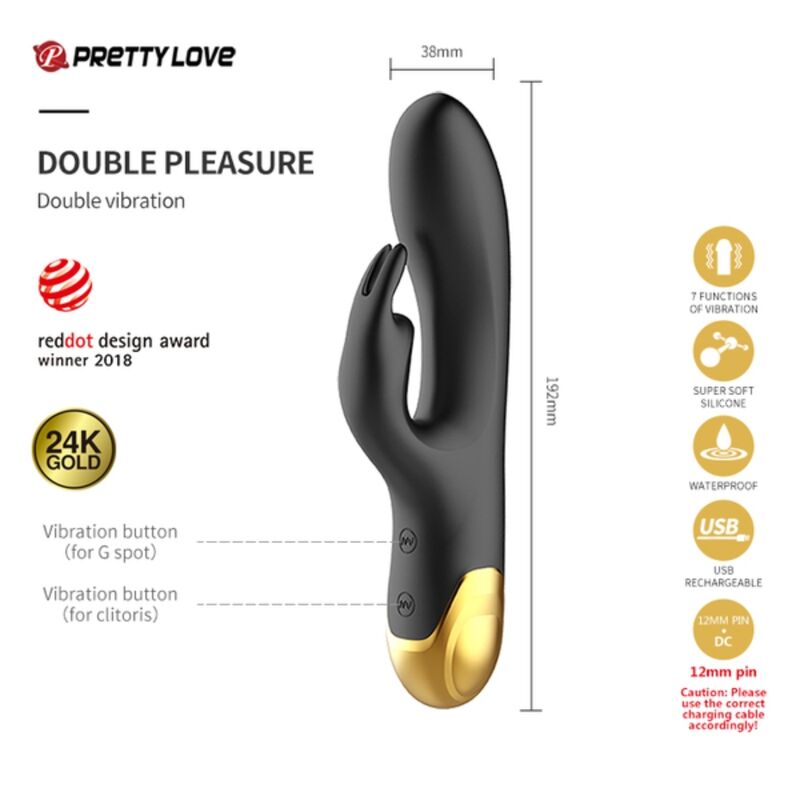 PRETTY LOVE - BLACK & GOLD DELUXE SET DI SEX TOYS VIBRANTI RICARICABILI 12 PZ