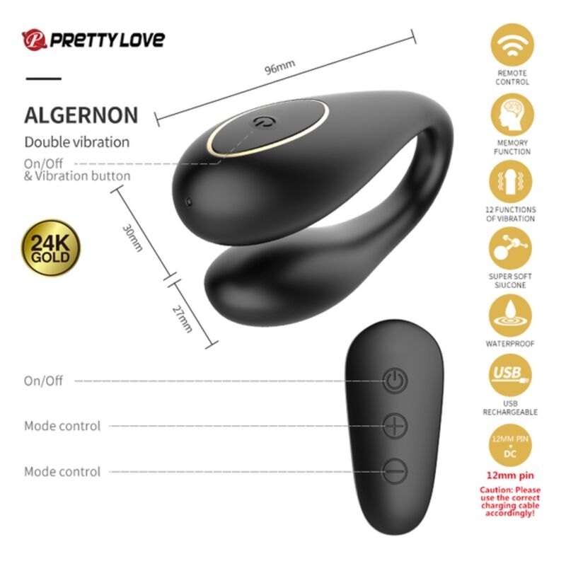 PRETTY LOVE - BLACK & GOLD DELUXE SET DI SEX TOYS VIBRANTI RICARICABILI 12 PZ