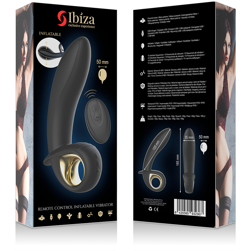 IBIZA - VIBRATORE ANALE/VAGINALE GONFIABILE RICARICABILE CON TELECOMANDO