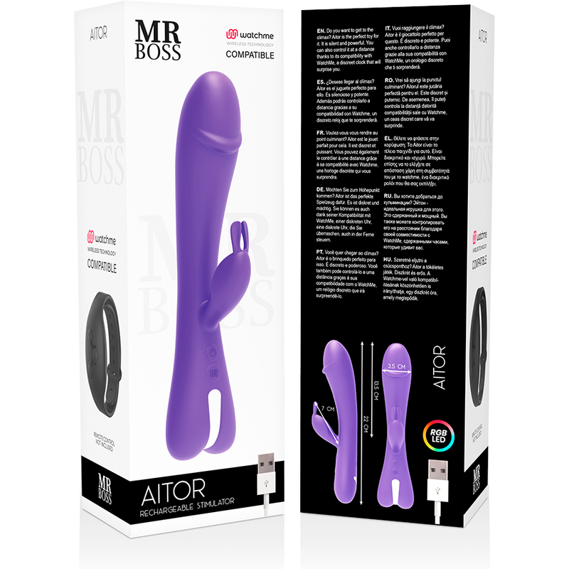 MR BOSS - AITOR VIBRATORE RABBIT COMPATIBILE CON LA TECNOLOGIA WIRELESS WATCHME