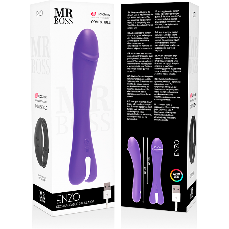MR BOSS - ENZO VIBRATORE COMPATIBILE CON LA TECNOLOGIA WIRELESS WATCHME