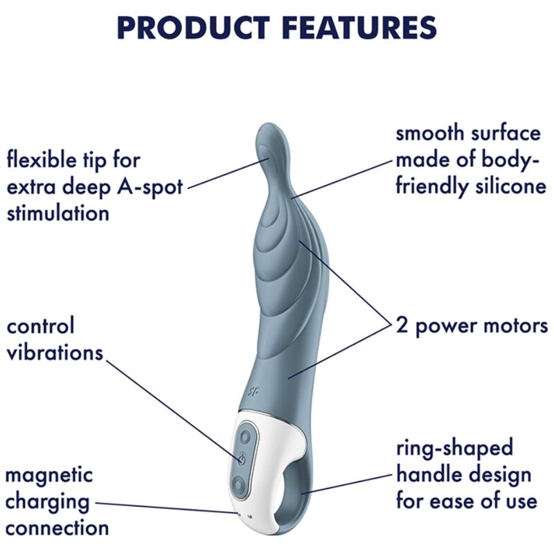 SATISFYER - AMAZING 2 ASPOT VIBRATORE GRIGIO
