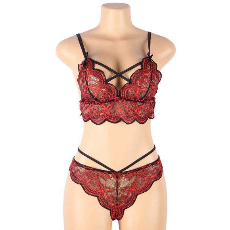 SET TOP IN PIZZO + SLIP, ELEGANTE, SEDUTTIVO