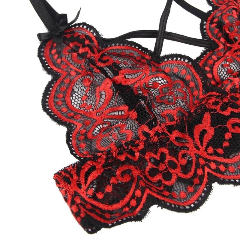 SET TOP IN PIZZO + SLIP, ELEGANTE, SEDUTTIVO