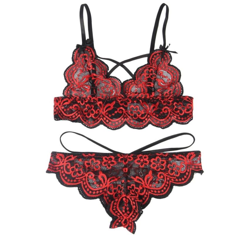 SET TOP IN PIZZO + SLIP, ELEGANTE, SEDUTTIVO