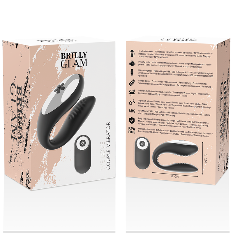 BRILLY GLAM - WE LOVE VIBRATORE DI COPPIA CON  TELECOMANDO NERO