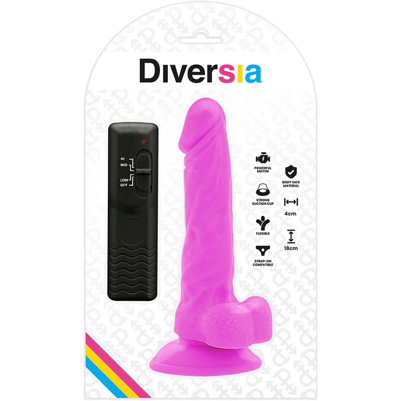 DILDO REALISTICO VIBRANTE, FLESSIBILE, VIOLA 18 CM