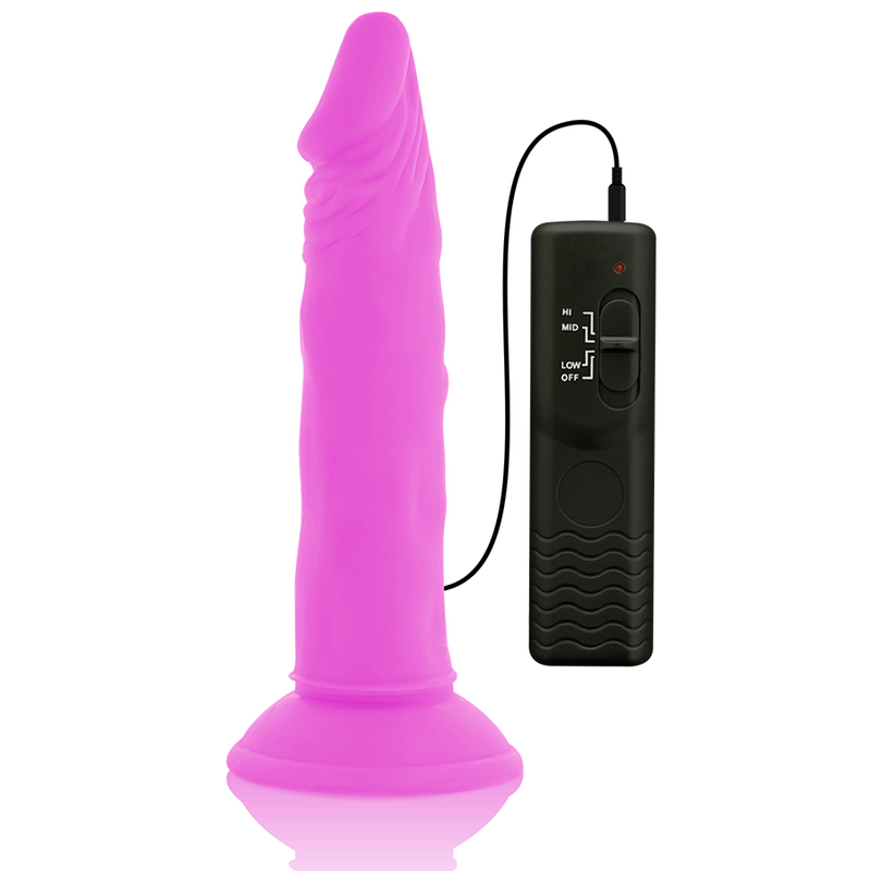 DIVERSIA - DILDO FLESSIBILE VIBRANTE VIOLA 23 CM -O- 4,3 CM