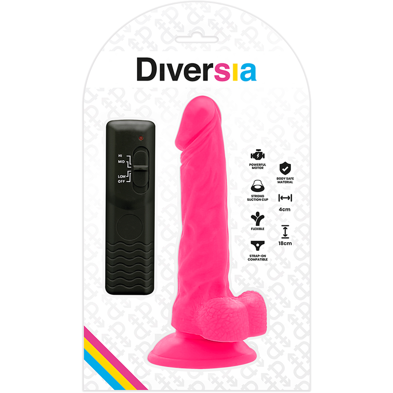 DILDO REALISTICO VIBRANTE, FLESSIBILE, ROSA 18 CM