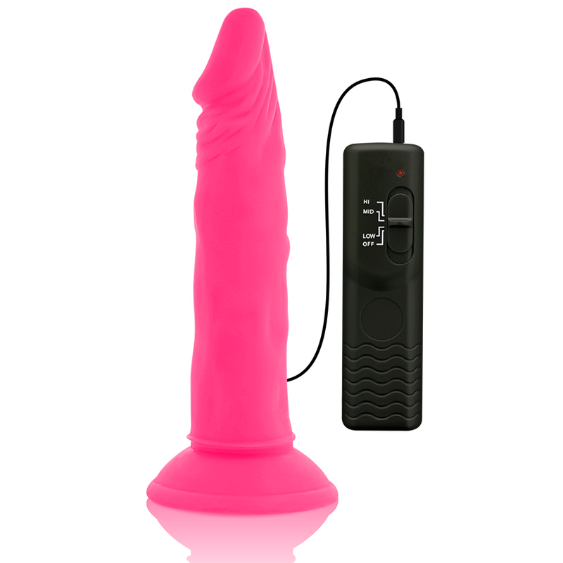 DILDO REALISTICO VIBRANTE, FLESSIBILE, ROSA 23 CM