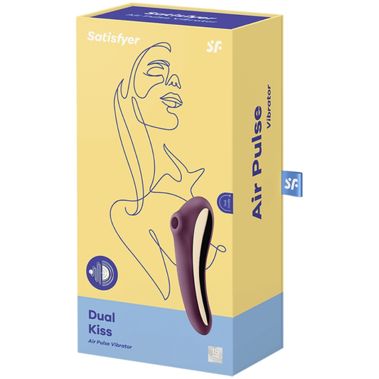 SATISFYER -  DUAL KISS AIR PULSE VIBRATORE SUCCHIA CLITORIDE ROSSO