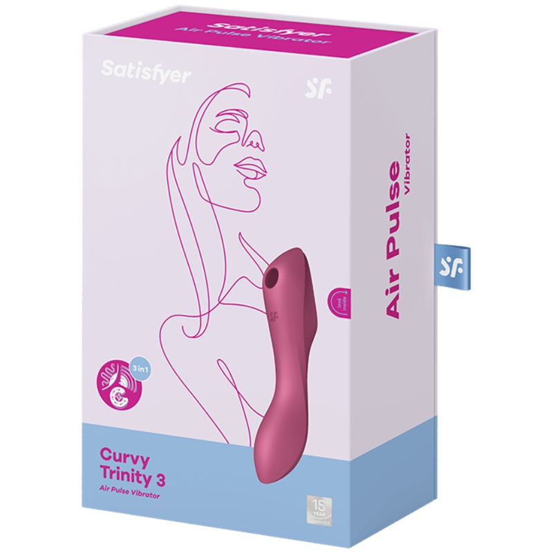 SATISFYER - CURVY TRINITY 3  VIBRATORE E SUCCHIA CLITORIDE AIR PULSE ROSA