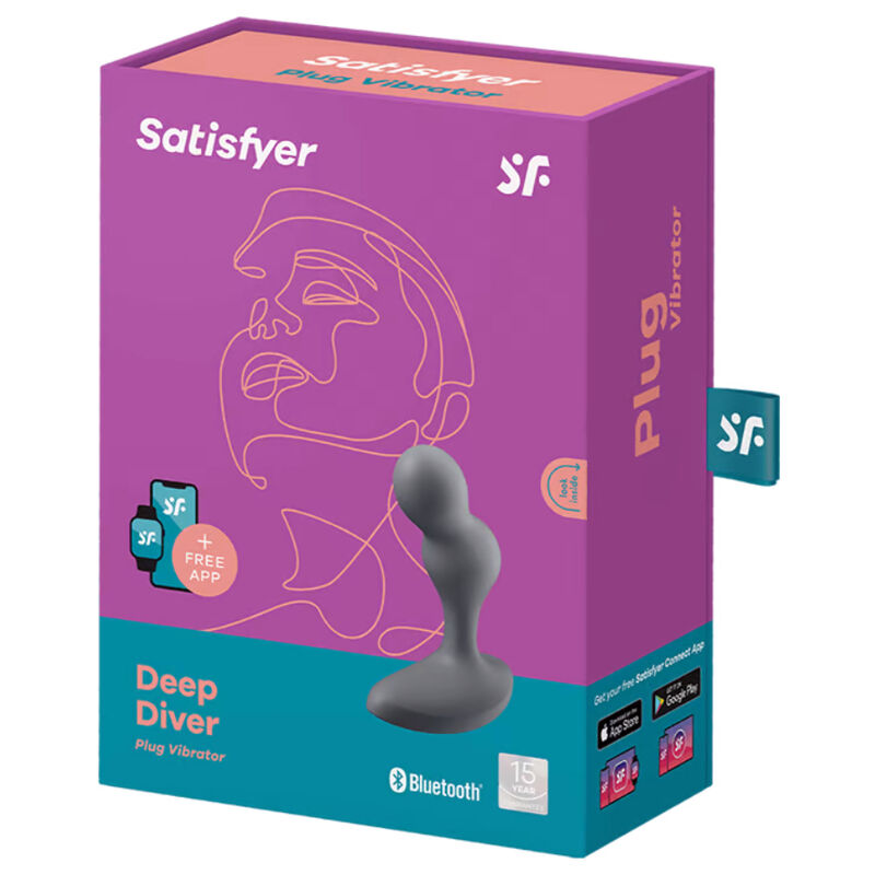 SATISFYER - DEEP DIVER PLUG ANALE VIBRANTE CON APP GRIGIO