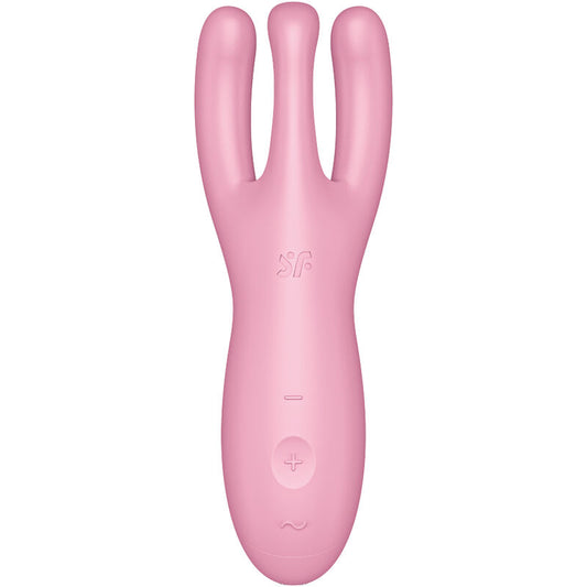 SATISFYER - THREESOME 4 VIBRATORE A TRE BRACCI CON APP ROSA