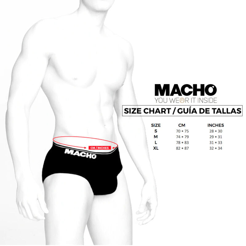 MACHO - MS24A SLIP UOMO NERO BORDO GIALLO S