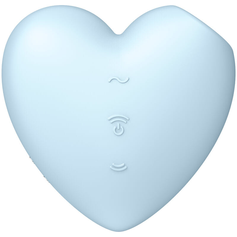 SATISFYER - CUTIE HEART STIMOLATORE E VIBRATORE AIR PULSE AZZURRO