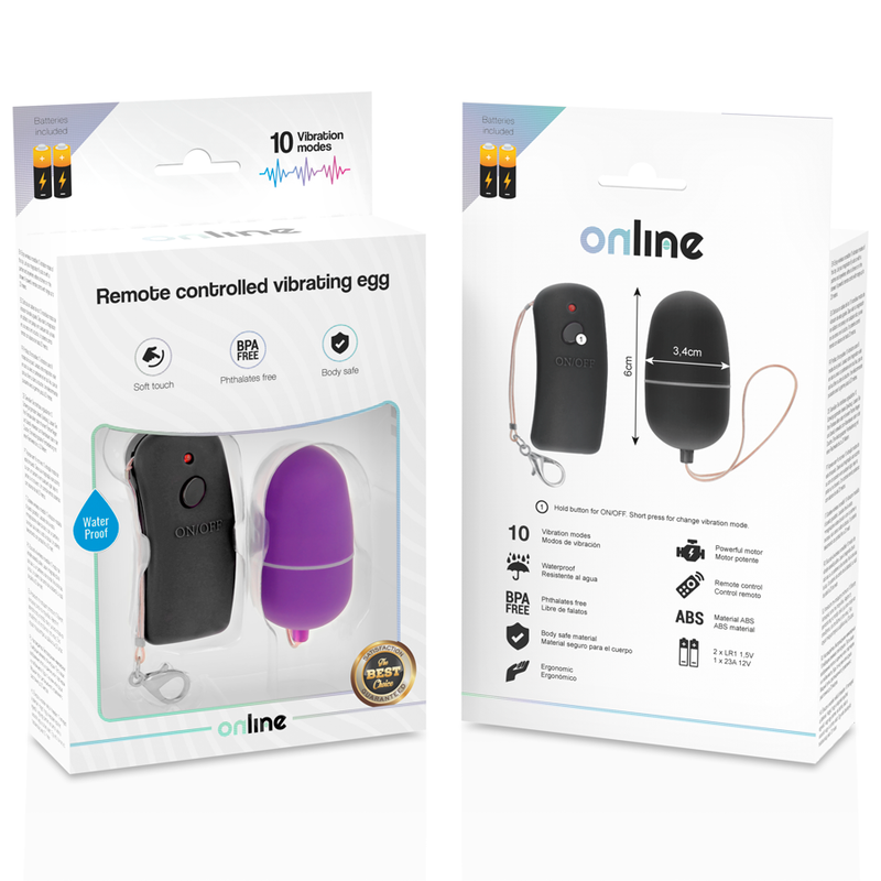ONLINE - OVETTO VIBRANTE IMPERMEABILE CON TELECOMANDO VIOLA