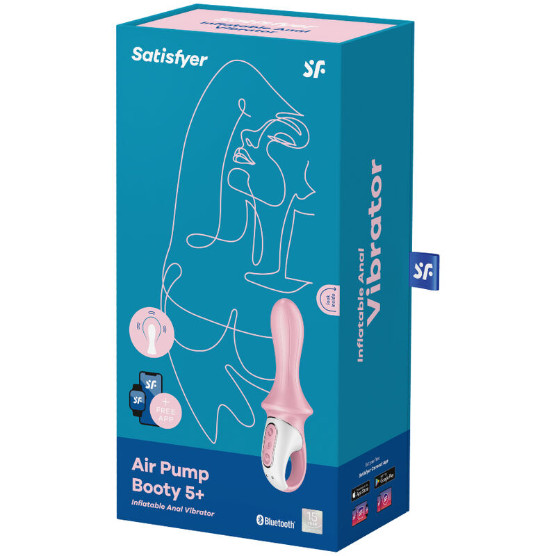 SATISFYER - AIR PUMP BOOTY 5+ VIBRATORE ANALE GONFIABILE ROSA