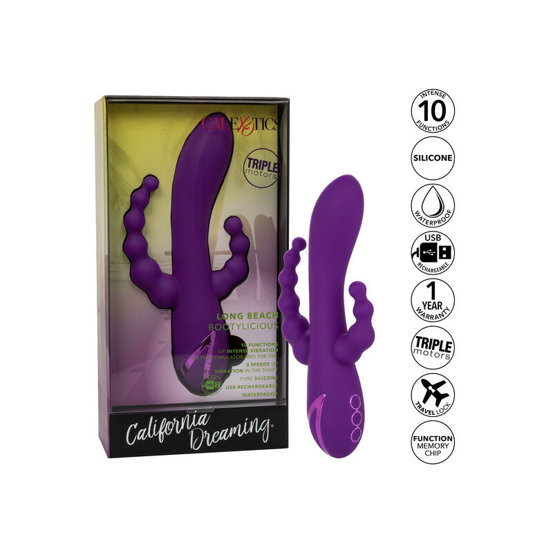 VIBRATORE CON STIMOLATORE CLITORIDE E ANALE CALIFORNIA DREAMING LONG BEACH BOOTYLICIOUS VIOLA