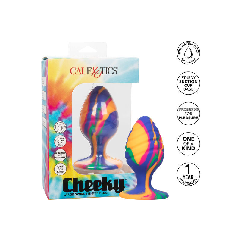 PLUG ANALE, DESIGN TIE-DYE PSICHEDELICO, BASE A VENTOSA
