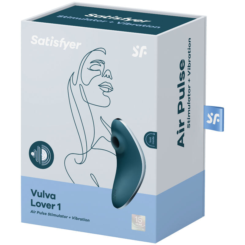 SATISFYER - VULVA LOVER 1 VIBRATORE  SUCCHIA CLITORIDE AZZURRO
