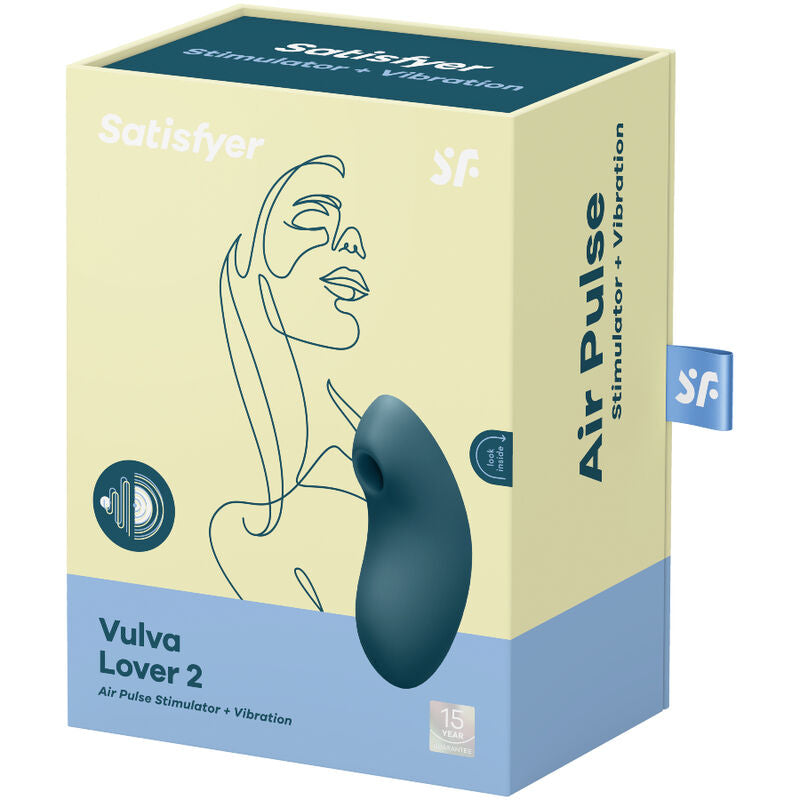 SATISFYER - VULVA LOVER 2 VIBRATORE SUCCHIA CLITORIDE BLU
