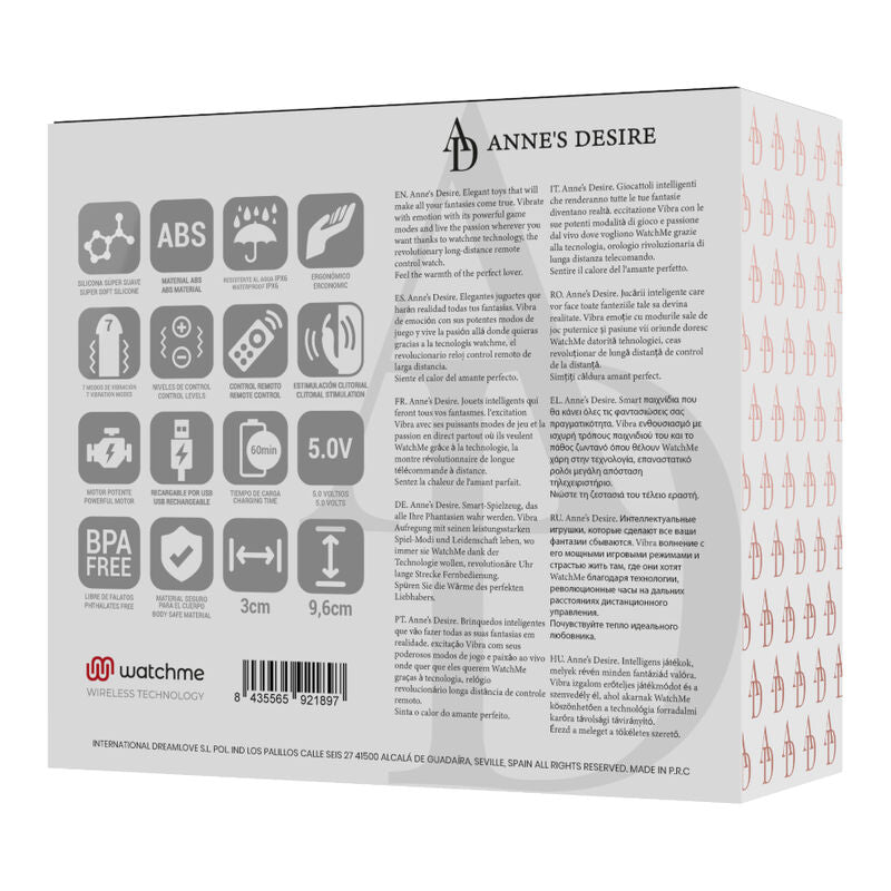 VIBRATORE PANTY PLEASURE CON TECNOLOGIA WATCHME NERO/ORO