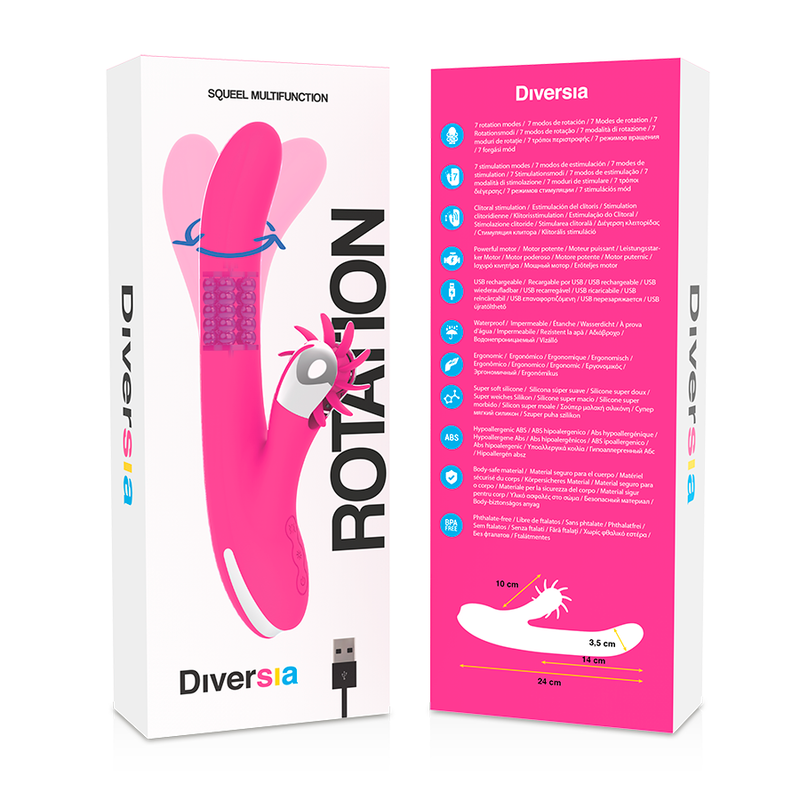 DIVERSIA - BUNNY VIBRATORE ROTATORE 24 CM