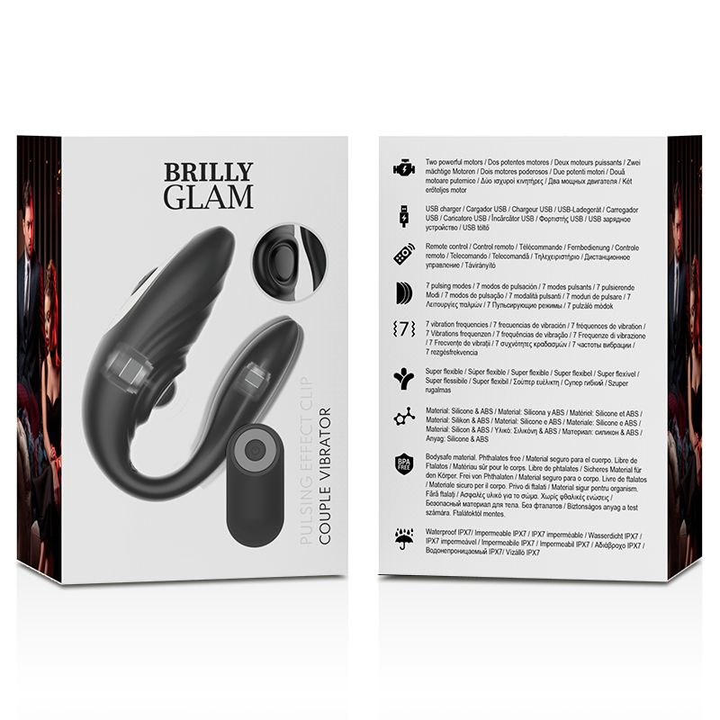 BRILLY GLAM -  MASSAGGIATORE DI COPPIA  PULSANTE E VIBRANTE CON TELECOMANDO 