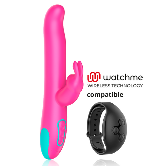 HAPPY LOKY - PLUTO VIBRATORE E ROTATORE RABBIT COMPATIBILE CON LA TECNOLOGIA WIRELESS WATCHME