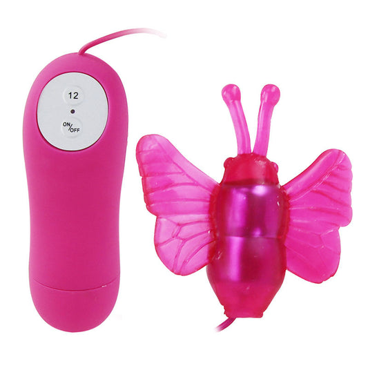 BAILE - VIBRATORE CON STIMOLATORE A FARFALLA  12 VELOCITA'
