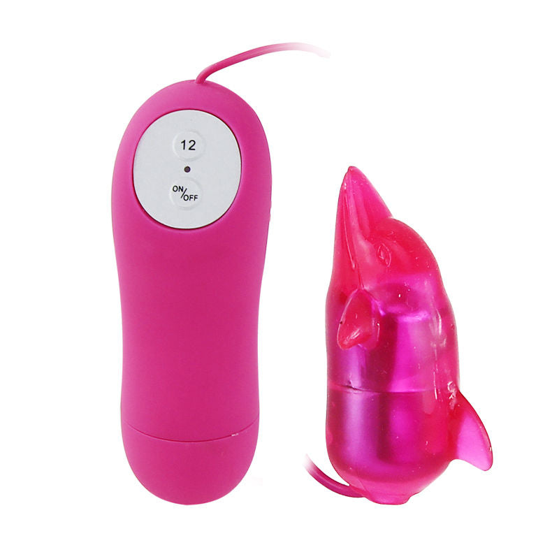 STIMOLATORE CLITORIDE VIBRANTE, DESIGN DELFINO ERGONOMICO, 12 RITMI SELEZIONABILI
