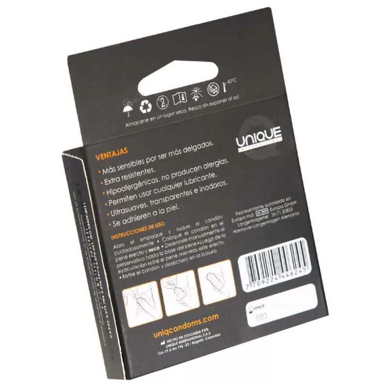UNIQ - PRESERVATIVI CLASSICI SENZA LATTICE 3 UNITÀ