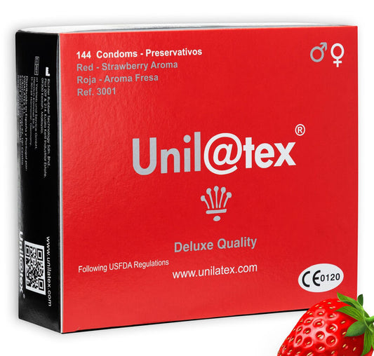 UNILATEX - PRESERVATIVI ROSSI AROMA FRAGOLA 144 UNITÀ