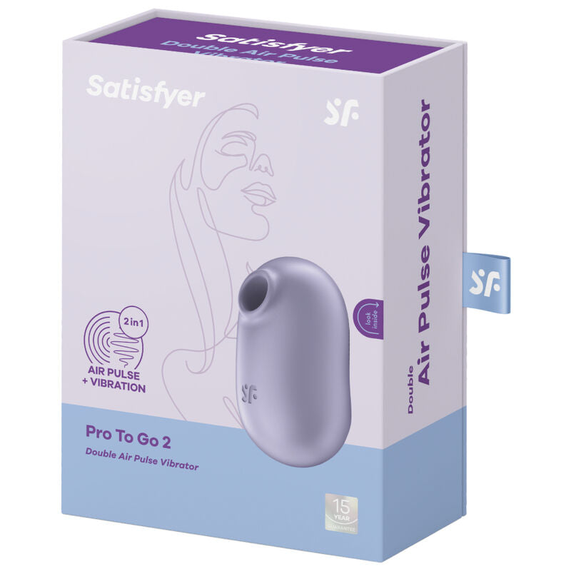 SATISFYER - PRO TO GO 2 DOPPIO STIMOLATORE E VIBRATORE  AIR PULSE  VIOLA