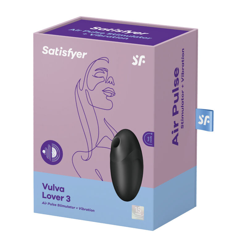 SATISFYER - VULVA LOVER 3 VIBRATORE SUCCHIA CLITORIDE AIR PULSE NERO