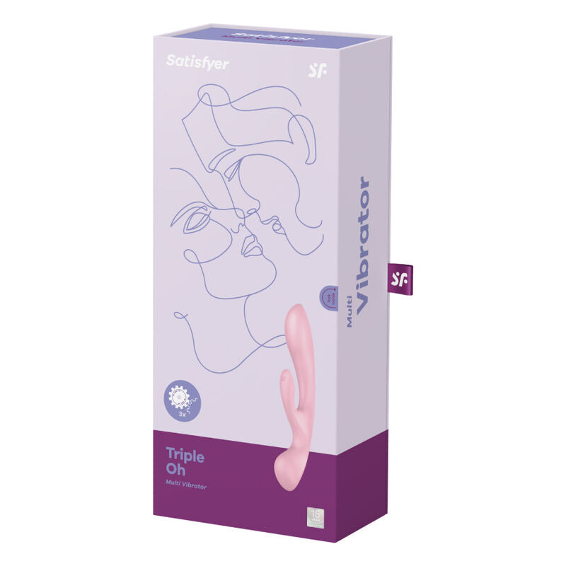 SATISFYER - TRIPLE OH MULTI VIBRATORE AZZURRO