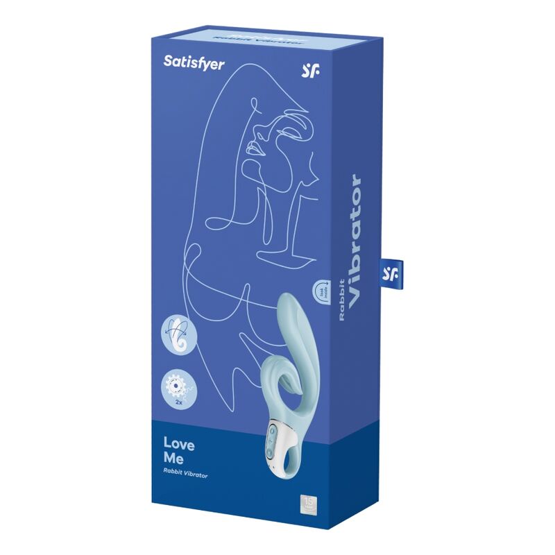 SATISFYER - LOVE ME VIBRATORE CON RABBIT DOPPIA STIMOLAZIONE  BLU