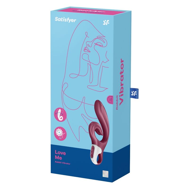 SATISFYER - LOVE ME VIBRATORE CON RABBIT DOPPIA STIMOLAZIONE  BLU